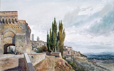 Ruiny teatru rzymskiego w San Gimignano, XIX w.